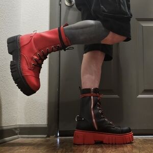 Current Mood Devil Games Mismatched Combat Boots